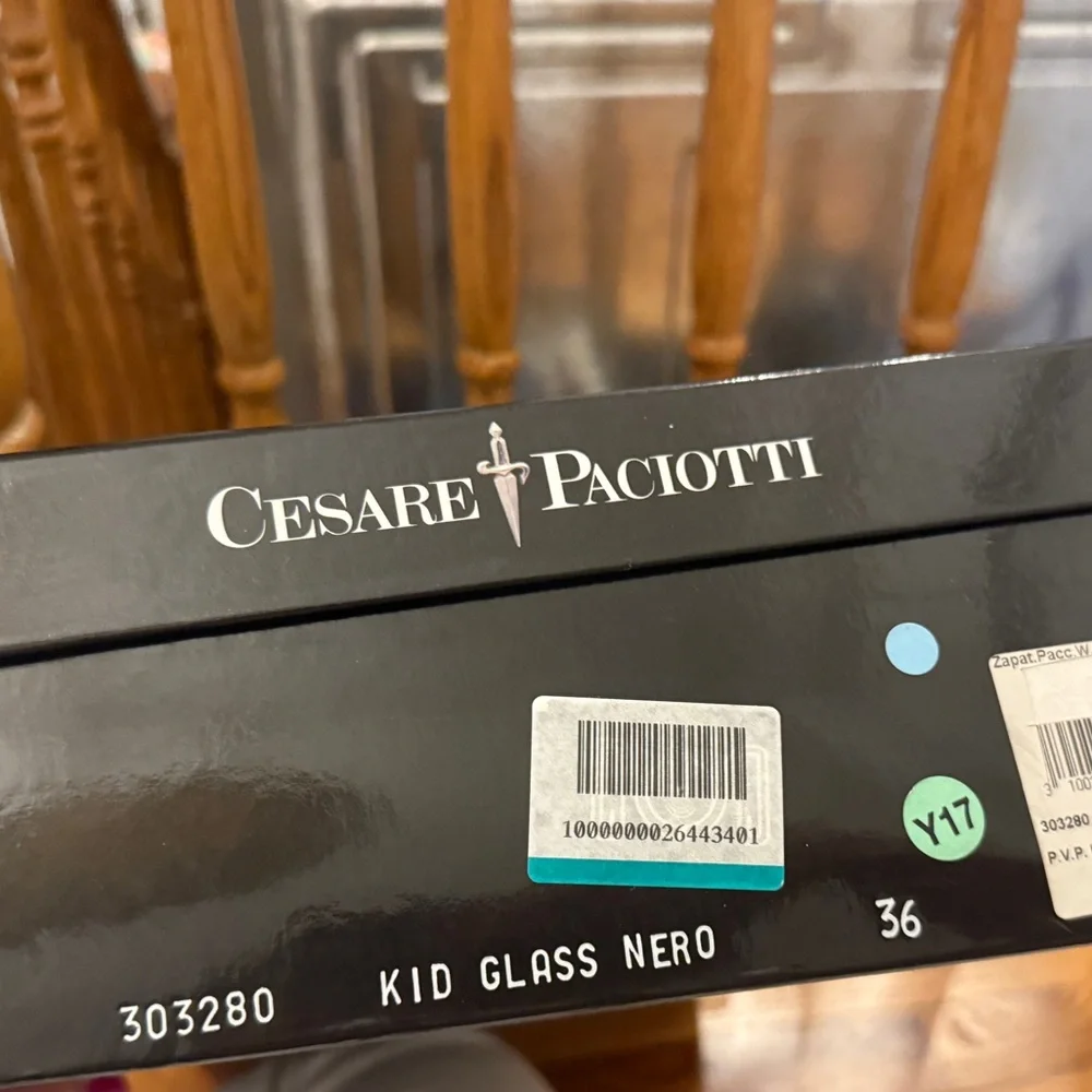 CESARE PACIOTTI Women's Black Italian Leather Pointed Toe Skinny Heel Boots - Picture 6 of 6